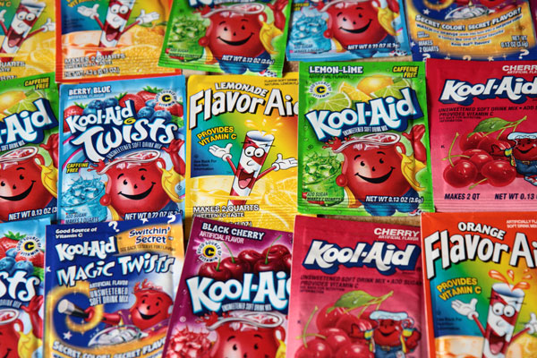 Kool Aid in a multitude of flavours